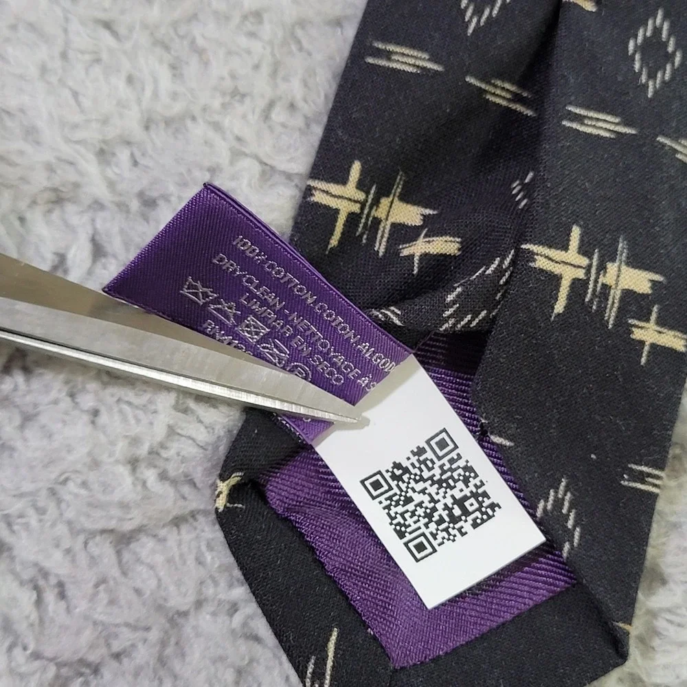 Ralph Lauren‎ Purple Label Tie and Pocket Square Set Geometric Aztec Shantung